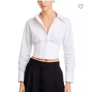 NWT Alice + Olivia Edie Corset Button Down Top size 6